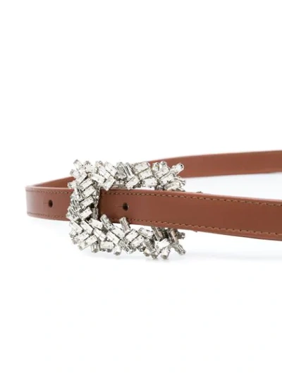 Shop Alexandre Vauthier Embellished Buckle Belt In Cinamon