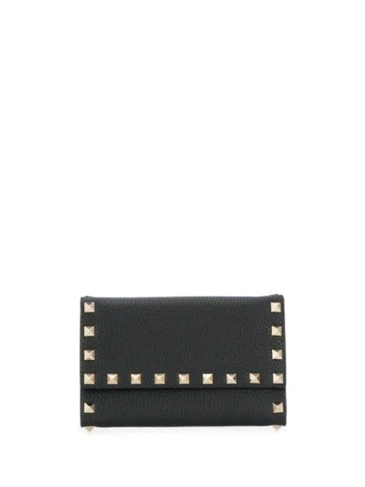 Shop Valentino Garavani Rockstud Mini Cardholder In 0no Black