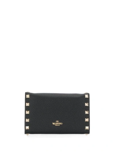 VALENTINO VALENTINO GARAVANI ROCKSTUD MINI CARDHOLDER - 黑色