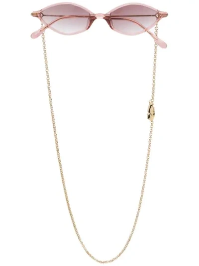 Shop Alessandra Rich Sonnenbrille Mit Kette In Pink