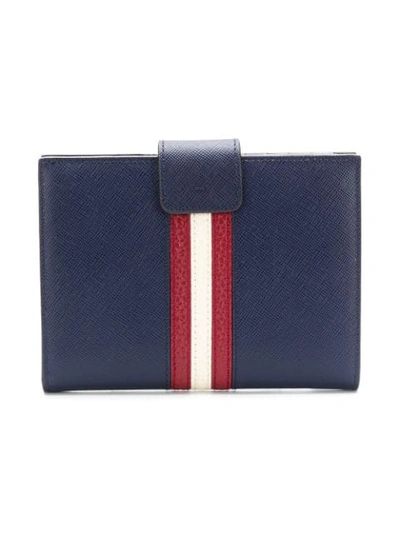 Shop Bally Mini Striped Purse In Blue