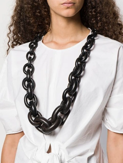 Shop Monies Oversized Chain Necklace In Black