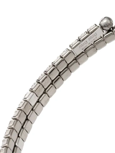 Shop Miu Miu Drop Chain Choker Necklace In Silver