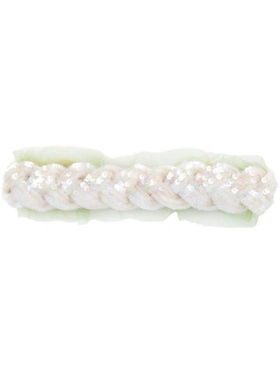 Shop Gucci Sequin Embroidered Headband In White