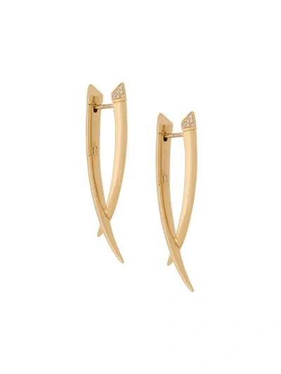 Shaun Leane Sabre Diamond Crossover Earrings In Gold