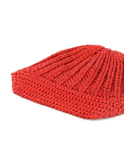 Shop Missoni Knitted Beanie Hat In S400n Red