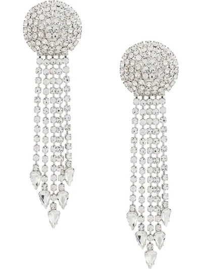 Shop Alessandra Rich Chandelier Drop Earrings In Silver