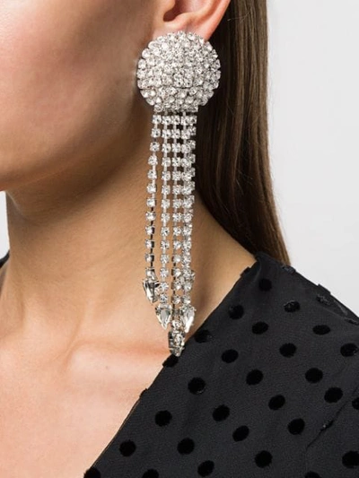 Shop Alessandra Rich Chandelier Drop Earrings In Silver