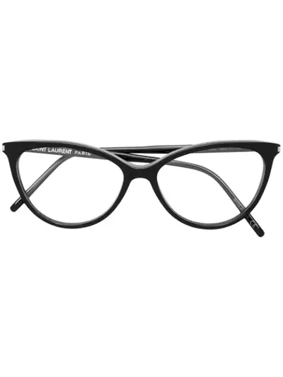 Shop Saint Laurent Cat-eye Framed Glasses In Black