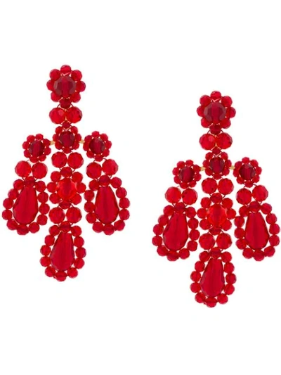 Shop Simone Rocha Chandelier Earrings In Red