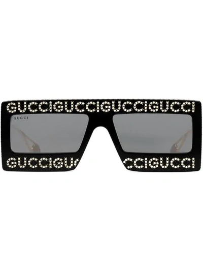 Shop Gucci Mask-frame Acetate Sunglasses In Black