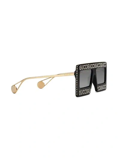 Shop Gucci Mask-frame Acetate Sunglasses In Black