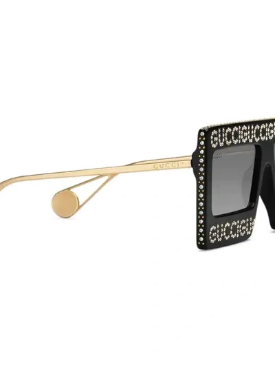 Shop Gucci Mask-frame Acetate Sunglasses In Black