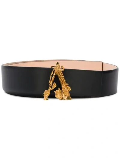Shop Versace V Buckle Belt - Black
