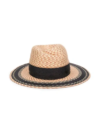 Shop Maison Michel Virginie Fedora Hat In Neutrals