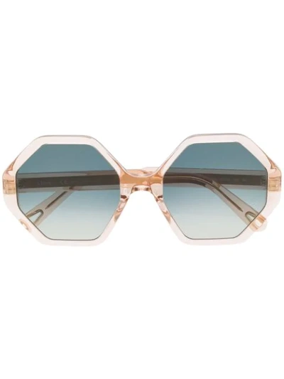 Shop Chloé Willow Octagonal Sunglasses In Neutrals