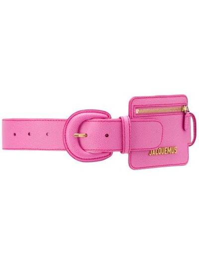 Shop Jacquemus Zipped Pouch Belt In Pink