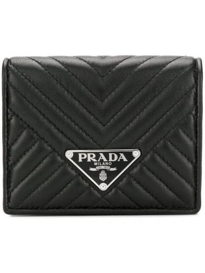 Shop Prada Diagramme Billfold Wallet In Black