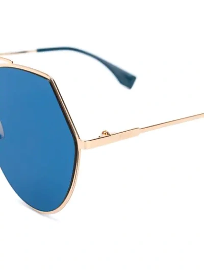 Shop Fendi Eyeline Sunglasses In Metallic