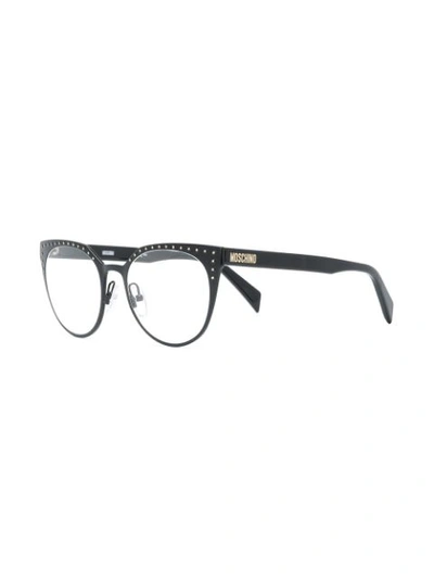Shop Moschino Eyewear Cat-eye Shaped Glasses - Black