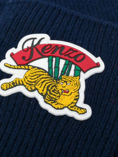 Shop Kenzo Logo Gloves - Blue