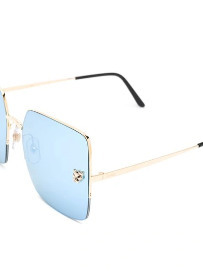 Shop Cartier Panthère De  Butterfly-frame Sunglasses In Gold