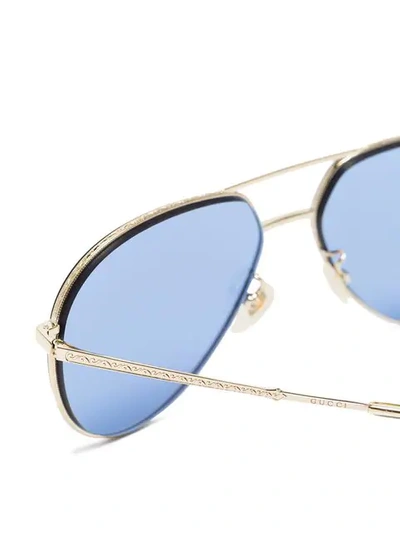 Shop Gucci Klassische Pilotenbrille In Blue