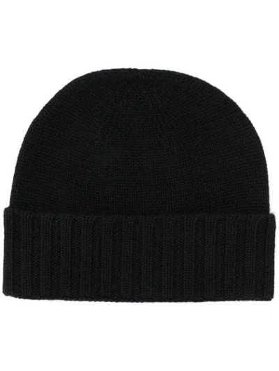 Shop Pringle Of Scotland Scottish Knitted Beanie In Black