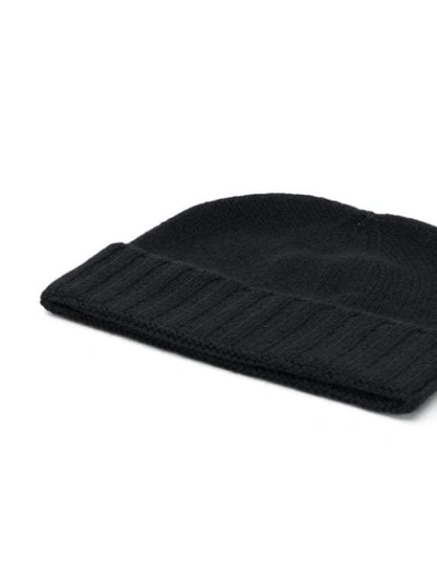 Shop Pringle Of Scotland Scottish Knitted Beanie In Black