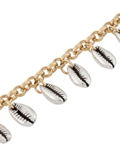 Shop Isabel Marant Shell Embellished Bracelet In Gold