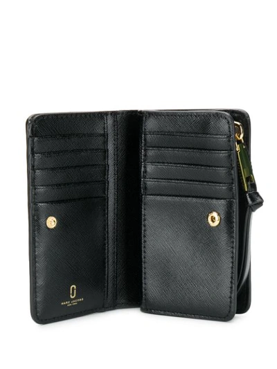 Shop Marc Jacobs Logo Print Compact Wallet In Black