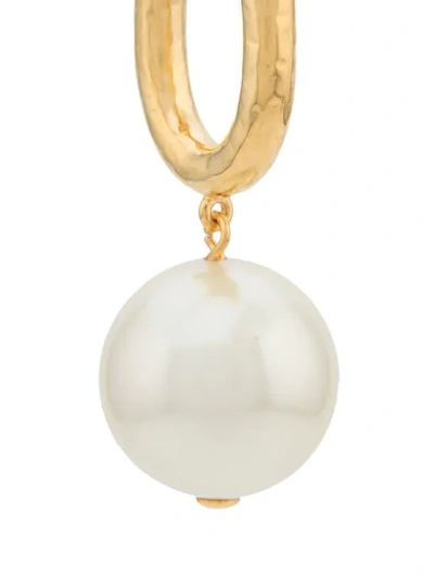 Shop Aurelie Bidermann Manon Pearl And Chain Earrings In Gold