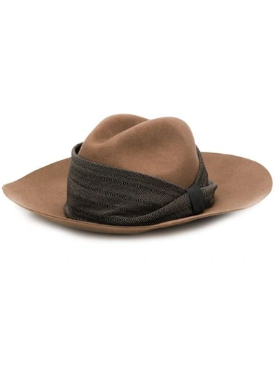 BRUNELLO CUCINELLI NECKERCHIEF HAT - 棕色