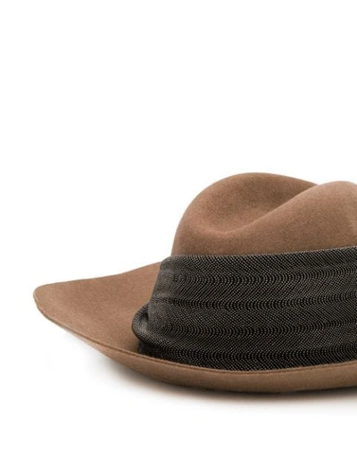 Shop Brunello Cucinelli Neckerchief Hat In Brown