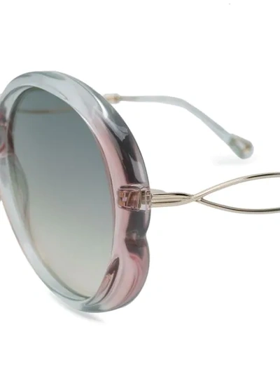 Shop Chloé Round Frame Sunglasses In Grey