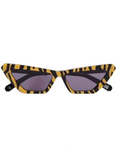 Shop Chimi Tiger-print Cat-eye Sunglasses In Yellow