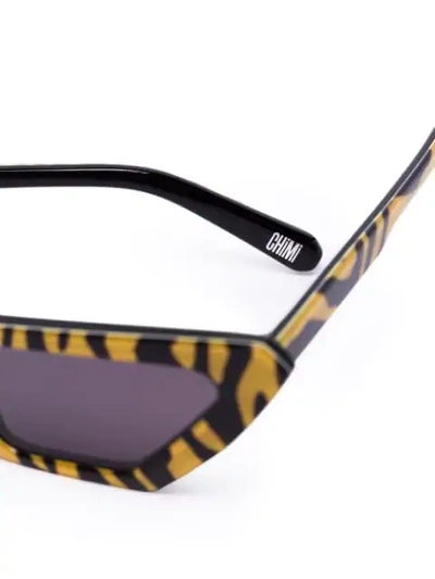 Shop Chimi Tiger-print Cat-eye Sunglasses In Yellow