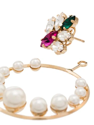 Shop Anton Heunis Crystal-cluster Pearl Hoop Earrings In Gold