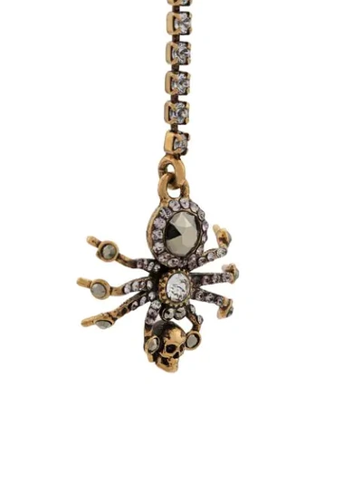 Shop Alexander Mcqueen Spider Embellishment Drop Earrings In Gold