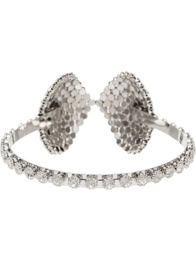 Shop Alessandra Rich Embellished Ear-muff Headband In Silver