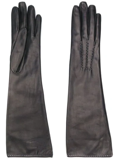 Shop Ermanno Scervino Classic Gloves In Black