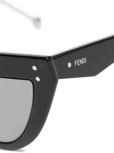 Shop Fendi Defender Flat Brow Sunglasses In Black