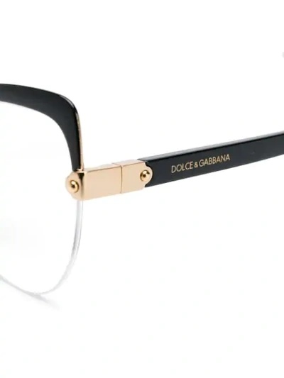 Shop Dolce & Gabbana Cat Eye Shaped Glasses In Black