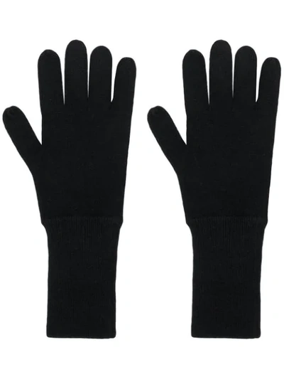 Shop Allude Knit Gloves In Black
