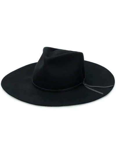 Shop Woolrich Trim Fedora Hat In Black