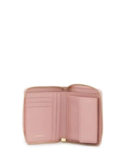 Shop Pinko Studded Card Wallet In Q19 Light Pink