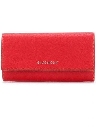 Shop Givenchy Long Flap Wallet - Red
