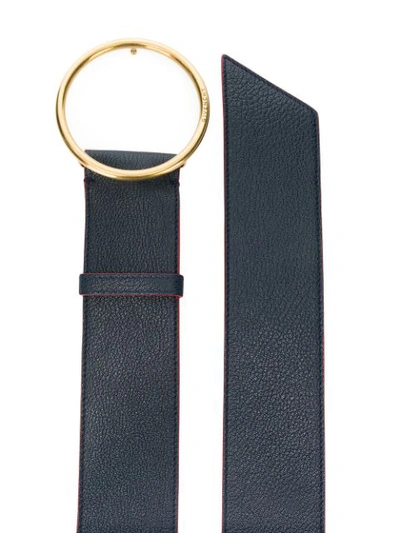 Shop Givenchy Circular Buckle Wide Belt - Blue
