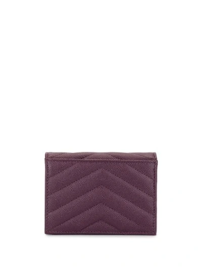 Shop Saint Laurent Monogram Wallet In 5206 Purple