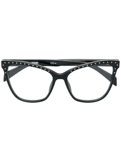 Shop Moschino Eyewear Cat-eye Shaped Glasses - Black